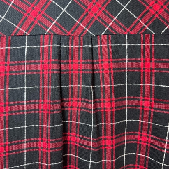 J. Jill Womens Plaid Button Up Shirt Blouse Red Black Long Sleeve Tunic VNeck 2X - Picture 12 of 13